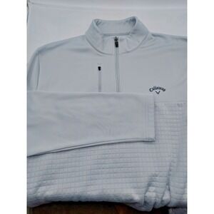 Callaway Men XXL Light Blue Quarter Zip Golf Pullover Hybrid Grid Texture Jacket